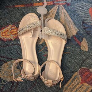 Blush crystal wedding sandals, David's bridal, size 7